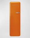 Smeg Fab28 Retro-style Refrigerator With Internal Freezer, Left Hinge In Orange