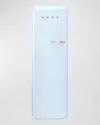 Smeg Fab28 Retro-style Refrigerator With Internal Freezer, Left Hinge In Pastel Blue