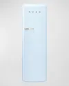 Smeg Fab28 Retro-style Refrigerator With Internal Freezer, Right Hinge In Pastel Blue