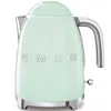 Smeg Retro Electric Kettle, Polished White In Pastel Green
