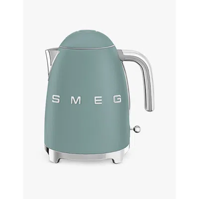Smeg Klf03 Logo-plaque Stainless-steel Kettle 1.7l In Blue