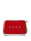 Smeg Knob Detailing Plissé Four-toaster In Red