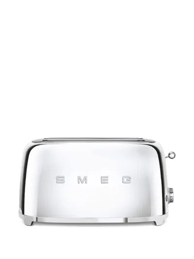 Smeg Lever Detail Plissé Two-toaster In Silver
