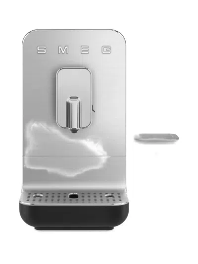 Smeg Logo-lettering Coffee Machine In Silver