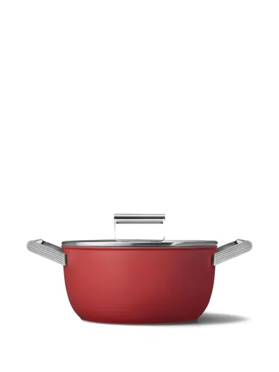 Smeg Metal-handle Casserole In Red