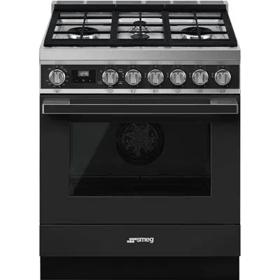 Smeg Portofino 30" 3.6 Cu Ft. Freestanding Gas Range In Matte Black