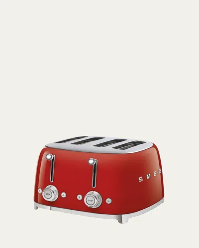 Smeg Retro 4 Slot Toaster In Red
