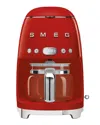 Smeg Retro Drip Filter Coffee Machine In Burgundy