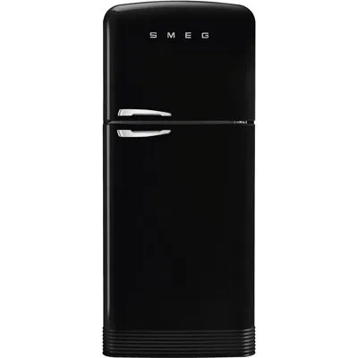 Smeg Retro Refrigerator Top Freezer Automatic Ice Maker Right Hinge In Black;white;chromed