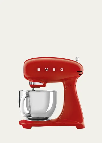 Smeg Retro Stand Mixer, White In Red