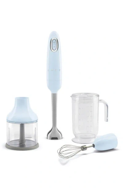 Smeg Retro Style Hand Blender Set In Pastel Blue