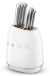 Smeg Stainless Steel 6-piece Knife Block Set In White