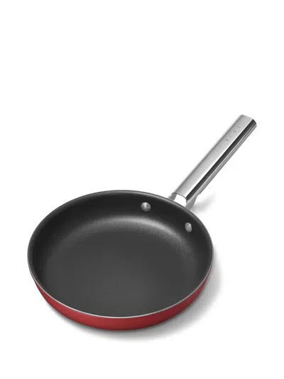 Smeg Stainless Steel Frying Pan In Red