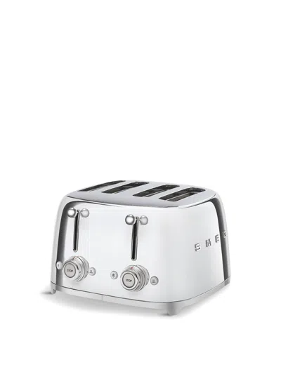 Smeg Tsf03 4-slot Toaster In Chrome