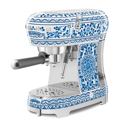 Smeg X Dolce & Gabbana Blu Mediterraneo Espresso Machine In Blue
