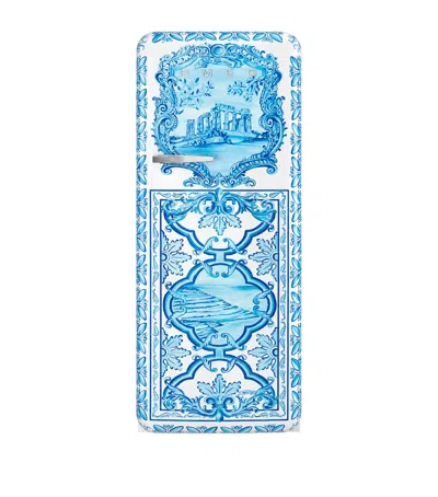 Smeg X Dolce & Gabbana Sicily Is My Love Maiolica Fridge In Blue