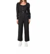 Smf Long Belted Jumpsuit In Black In Black