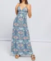 Smf Paisley Printed Sundress In Blue In Blue
