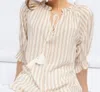 Smf Striped Tunic In Beige In Beige