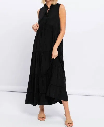 Smf Tiered Maxi Dress In Black