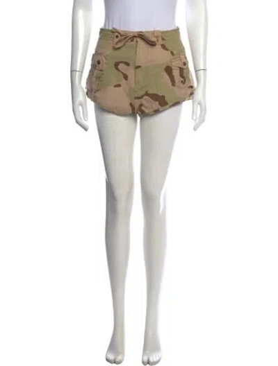 Pre-owned Smfk Camouflage Print Mini Shorts W/ Tags In Neutrals