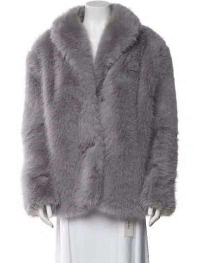 Pre-owned Smfk Faux Fur Faux Fur Jacket In Gray