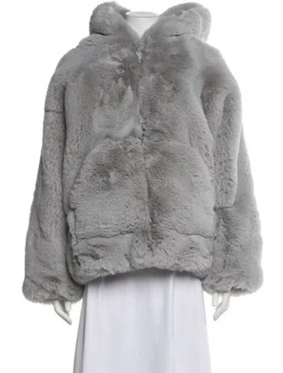 Pre-owned Smfk Faux Fur Jacket In Blue