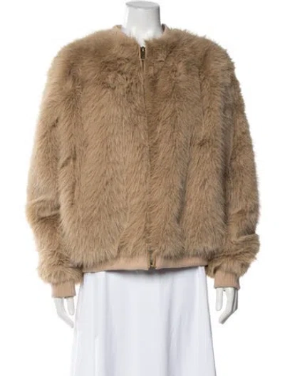 Pre-owned Smfk Faux Fur Jacket In Neutrals