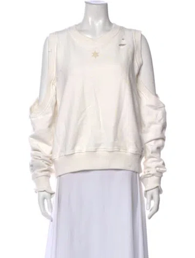Pre-owned Smfk Graphic Print Crew Neck Sweatshirt In Neutral