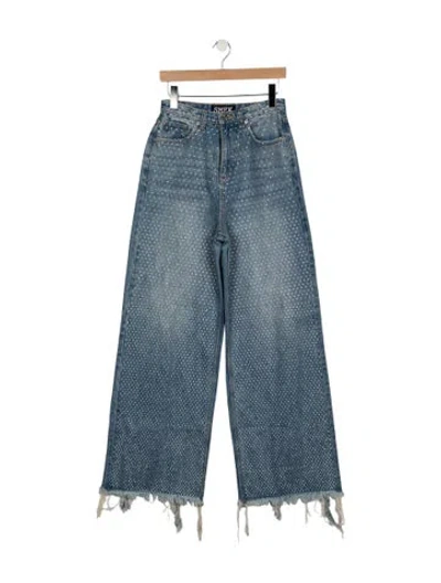 Pre-owned Smfk High-rise Wide Leg Jeans In Blue