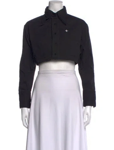 Pre-owned Smfk Long Sleeve Crop Top In Black