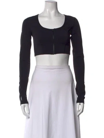 Pre-owned Smfk Nylon Crew Neck Crop Top In Black