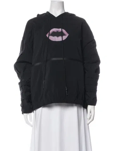 Pre-owned Smfk Nylon Graphic Print Jacket In Black