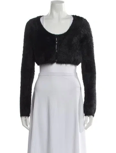 Pre-owned Smfk Nylon Scoop Neck Sweater In Black