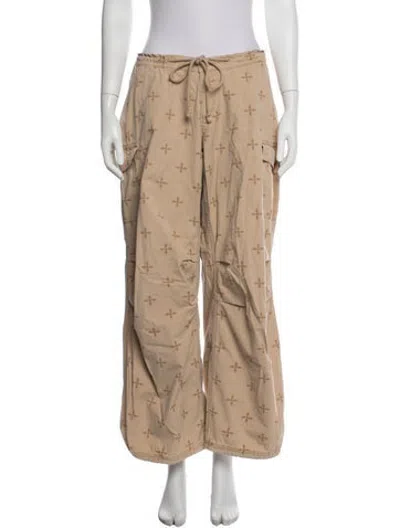 Pre-owned Smfk Printed Wide Leg Pants In Neutrals