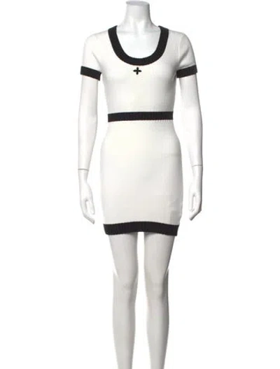 Pre-owned Smfk Scoop Neck Mini Dress In White