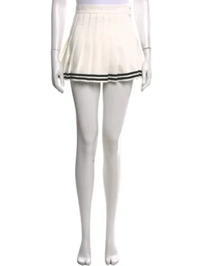 Pre-owned Smfk Striped Mini Skirt In White