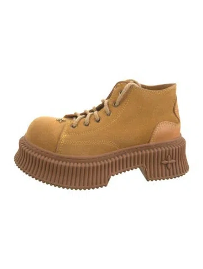 Pre-owned Smfk Suede Lace-up Boots In Brown