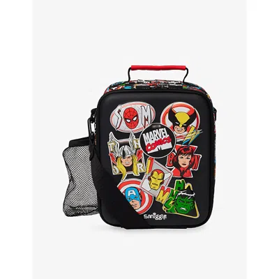 Smiggle Kids' Black Marvel Hardtop Level Lunchbox With Strap