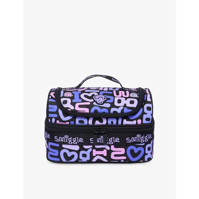 Smiggle Kids' Black Mix R Double Decker Lunchbox