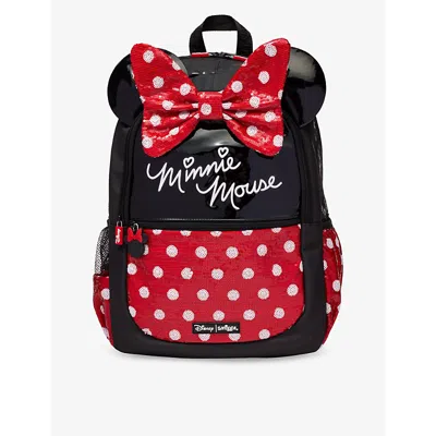 Smiggle Girls Black/red Kids Minnie Mouse Classic Woven Backpack