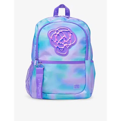 Smiggle Girls Lilac Kids R Classic Logo-embroidered Woven Backpack