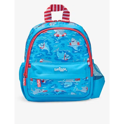 Smiggle Girls Mid Blue Kids Over And Under Teeny Tiny Woven Backpack