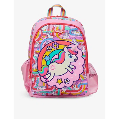 Smiggle Girls Pink Kids Blast Off Junior Character Woven Backpack