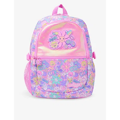 Smiggle Girls Pink Kids Epic Adventures Classic Woven Backpack