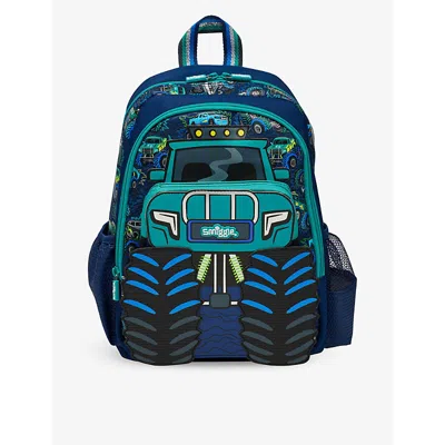 Smiggle Girls Vy Kids Blast Off Junior Character Woven Backpack In Navy