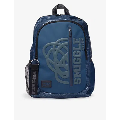 Smiggle Girls Vy Kids R Classic Logo-embroidered Woven Backpack In Blue