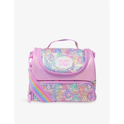 Smiggle Kids' Mix Care Bears Large Double Compartment Lunchbox With Strap In Multi