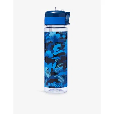 Smiggle Kids' Navy R Plastic Water Bottle 650ml In Blue