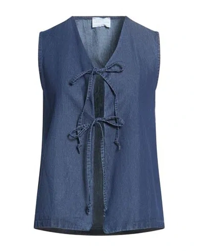 Smiling London Woman Denim Outerwear Blue Size M Cotton